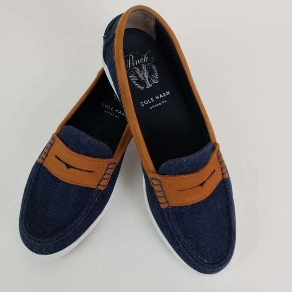 Cole Haan Blue and Brown Loafers - Picture 1 of 4